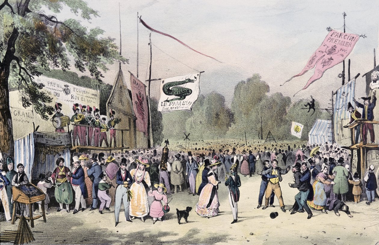 "Místní slavnosti v okolí Paříže", série, 1830, Saint-Cloud od Victor Adam