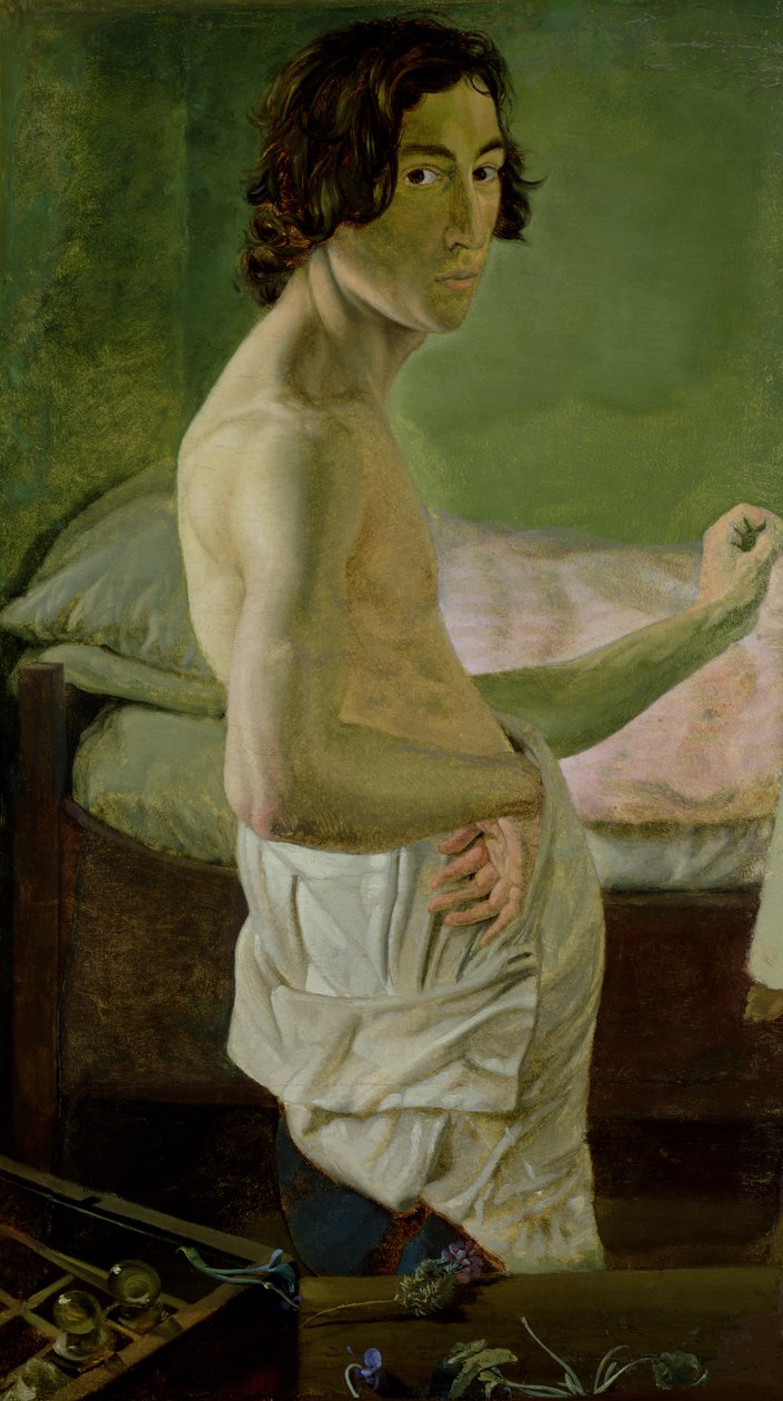 Autoportrét před stojanem, kolem roku 1828 (kombinovaná média na papíře na plátně) od Victor Emil Janssen