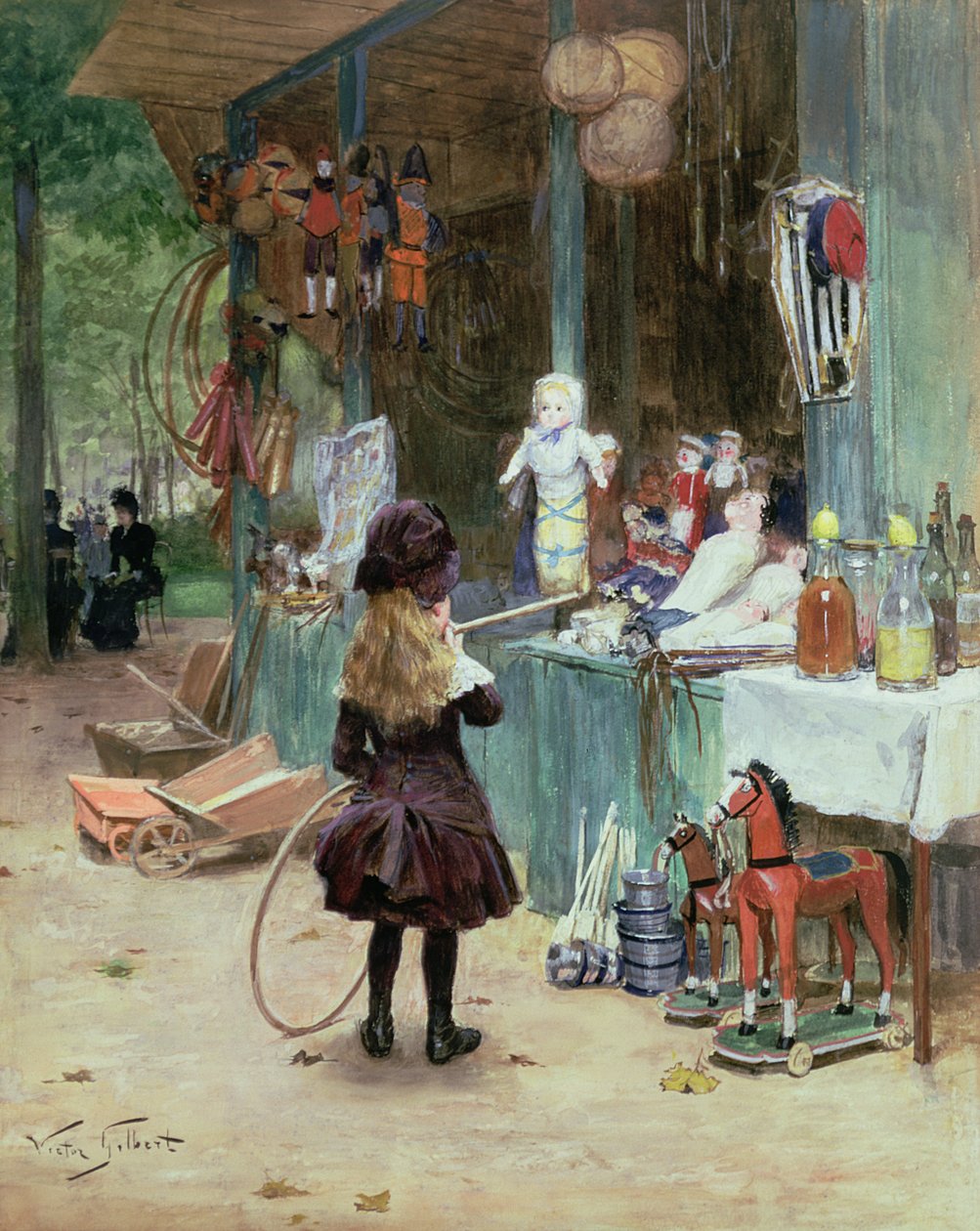 V zahradách Champs-Elysees, kolem roku 1897 od Victor Gabriel Gilbert