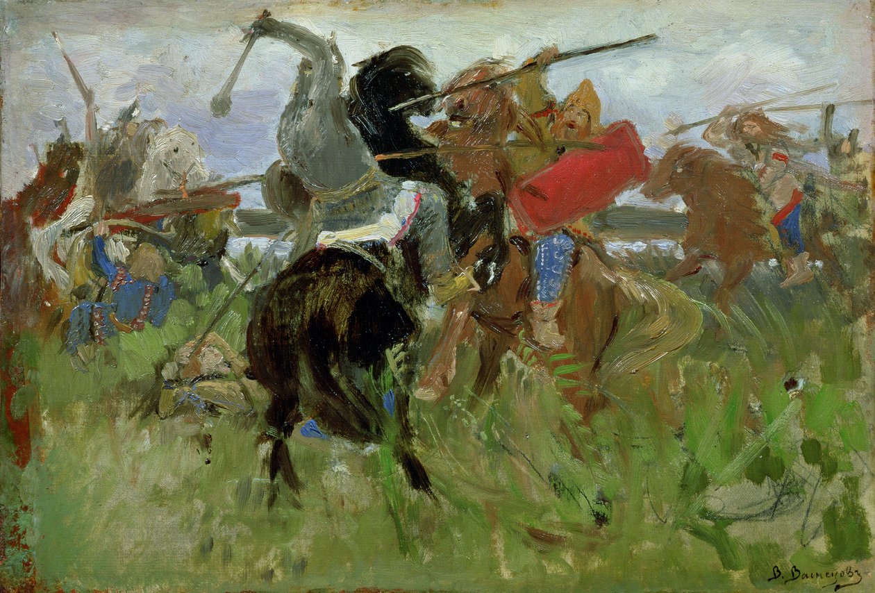 Bitva mezi Skythy a Slovany, 1879 od Victor Mikhailovich Vasnetsov