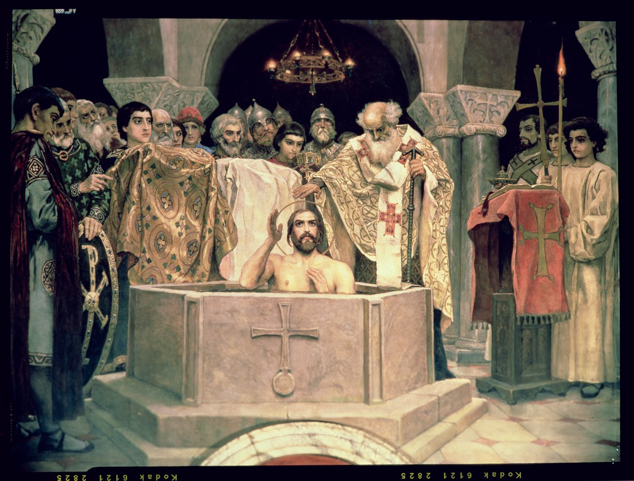 Křest velkovévody Vladimíra (asi 956-1015), 1885-96 (nástěnná malba) od Victor Mikhailovich Vasnetsov