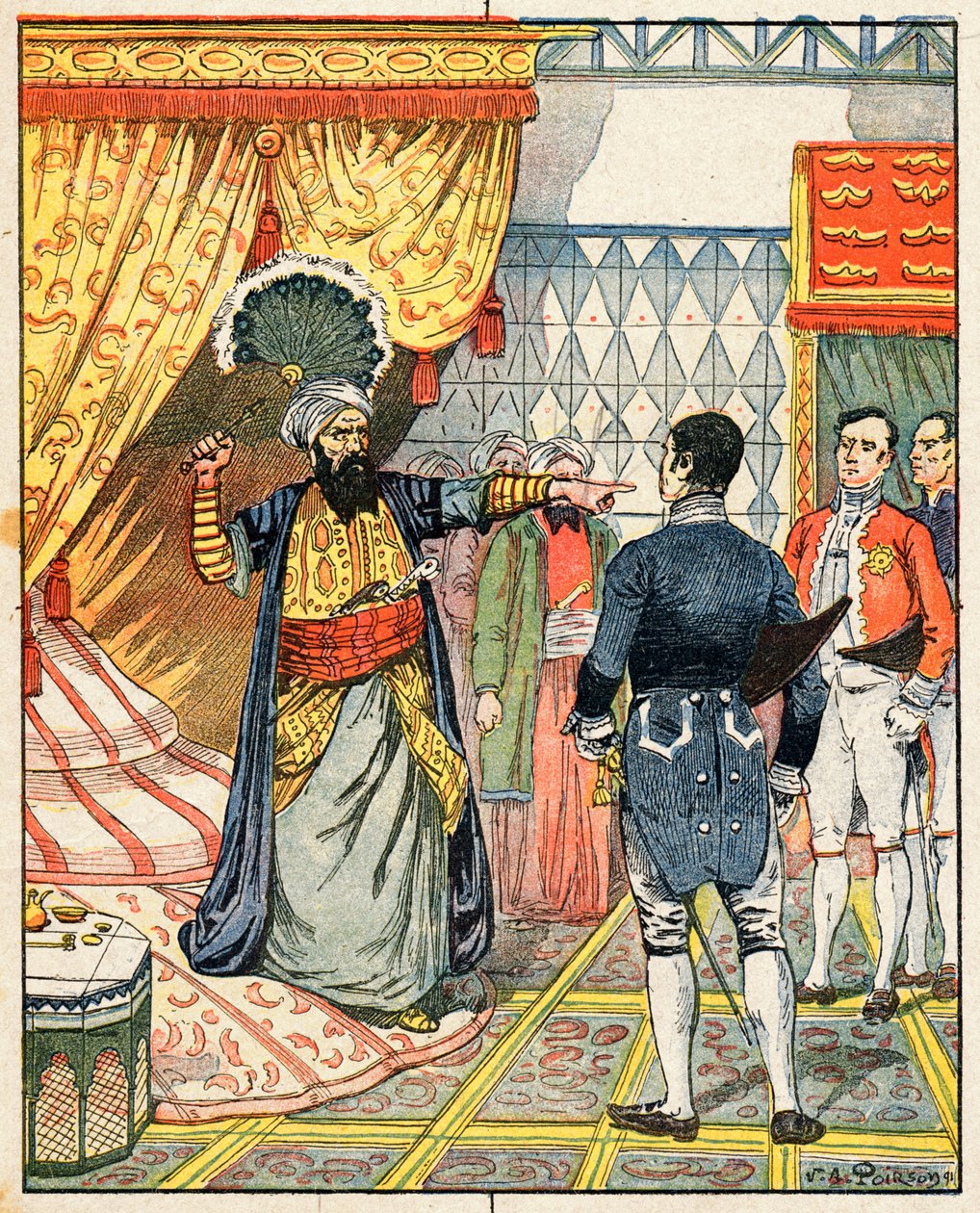 Dey z Alžíru, Hussein ibn El Hussein udeří francouzského velvyslance M. Devala ventilátorem od Victor Armand Poirson