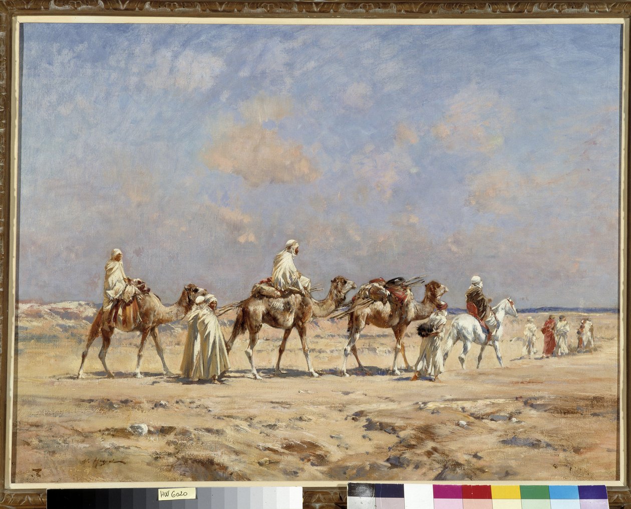 Karavana v poušti Obraz Pierra Victora Hugueta (1835-1902) Povinná zmínka: Collection fondation needs de Provence, Marseille od Victor Pierre Huguet