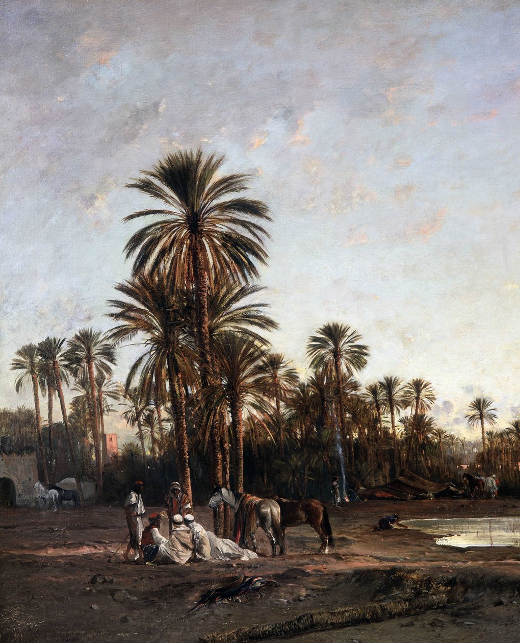Africké jezero. 1866 (olej na plátně) od Victor Pierre Huguet