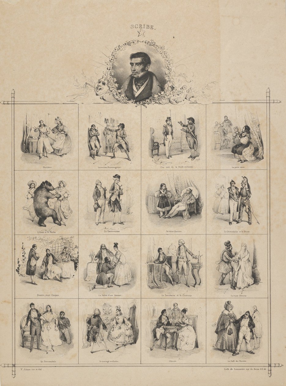 Augustin-Eugène Písař s postavami, 19. století. od Victor Adam