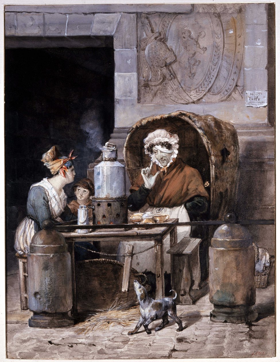 Kavárenský obchodník na ulici - od Adama, v.1850 od Victor Adam