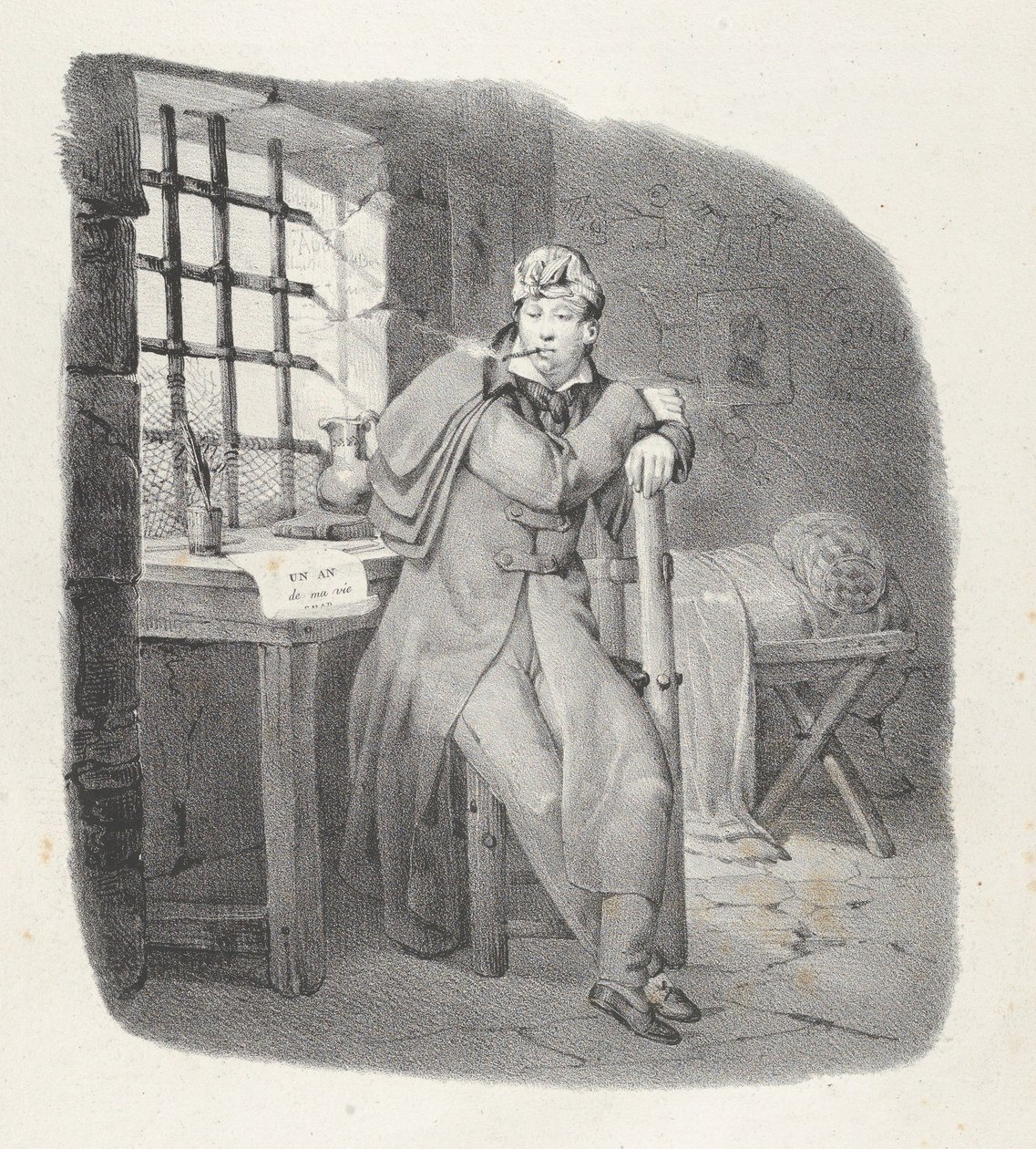 kap. XIII: sv. Pelagie! krásný pobyt! Věznice Sainte-Pélagie, okouzlující pobyt!, 1824... od Victor Adam