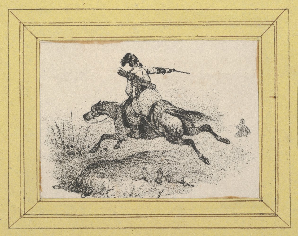 Soldat auf galoppierendem Pferd od Victor Adam