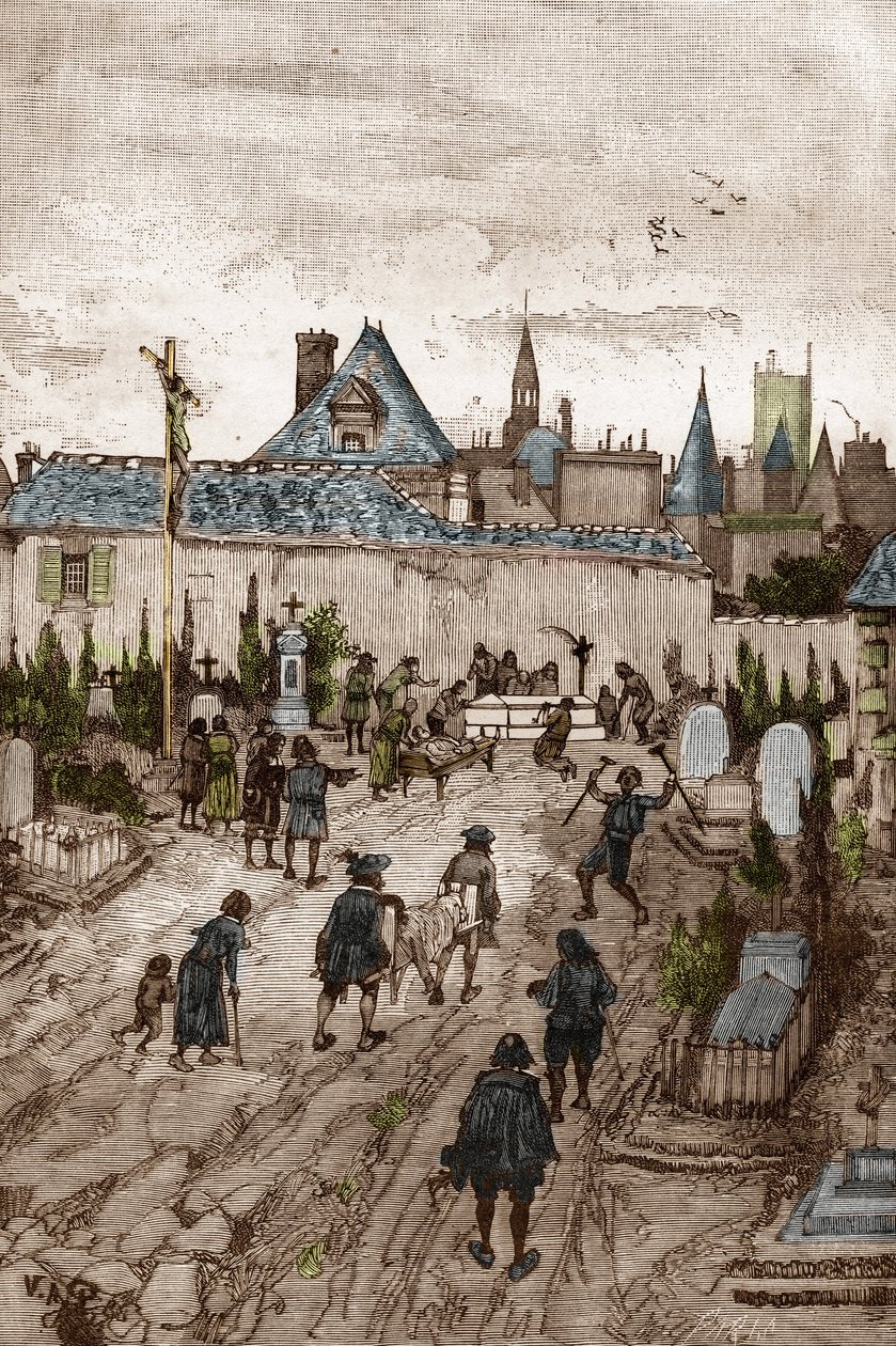 Jansenist Convulsionary (nebo Saint Medard) (Díla křečí) v 18. století: „“ nemocní a nemohoucí jdou na hřbitov Saint-Medard (kde je hrob jáhna Francoise Paris), aby byli zázračně gueris“ (Convulsionnaire praktiky ( Convulsionna od Victor Armand Poirson