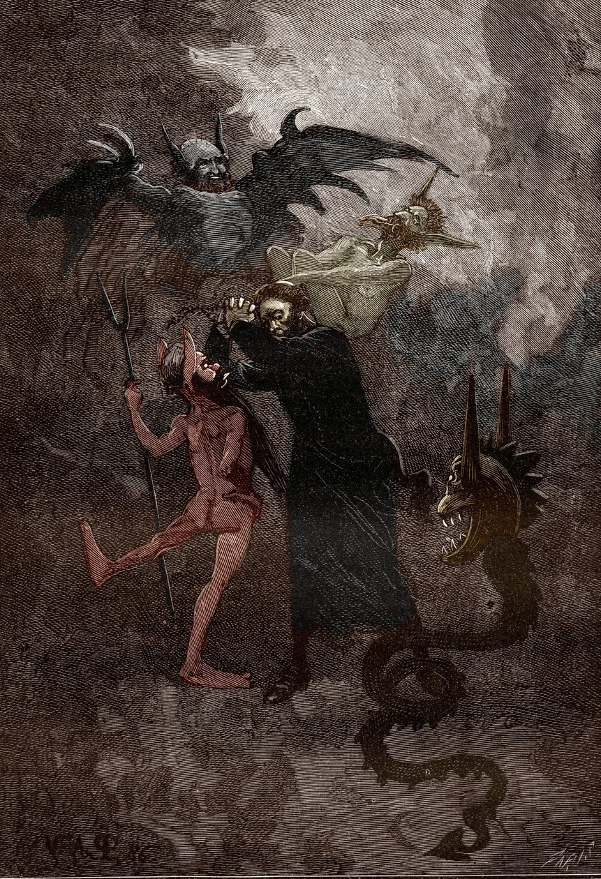 Aféra posedlých z Loudunu (démoni z Loudunu) kolem roku 1630: démon Isaacarum (Isacaron) je loven jezuitským knězem Jean-Josephem (Jean Joseph) Surinem (1600-1665) (Boj mezi jezuitským knězem Surinem a ďáblem Isaacarumem, během událostí od Victor Armand Poirson