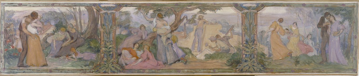 Skica radnice v Issy-les-Moulineaux: La Vie, mezi lety 1896 a 1897 (olej na plátně) od Victor Emile Prouve