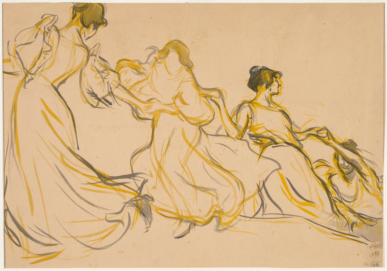 Studie k výzdobě Salle des Fêtes pro La Mairie du 11e arrondissement de Paris od Victor Emile Prouve