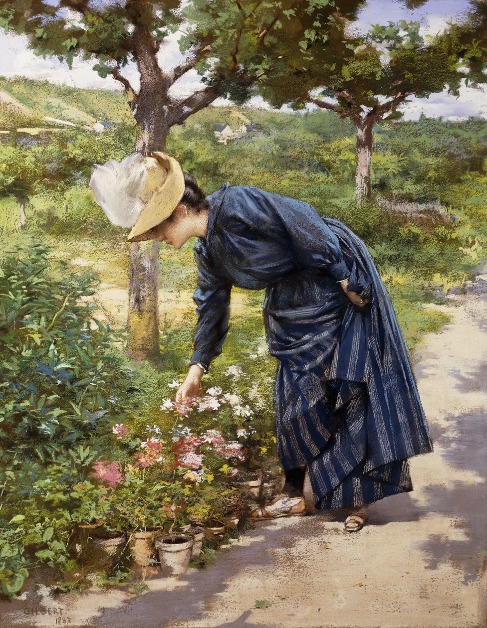 Dáma v zahradě, 1887 od Victor Gabriel Gilbert