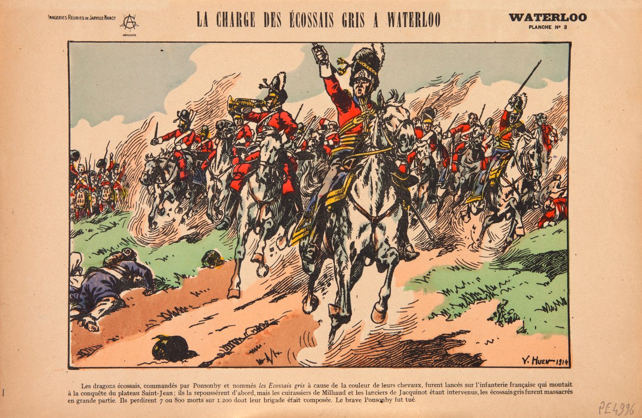 Šarže skotské královské gardy v bitvě u Waterloo, cca 1920 od Victor Huen