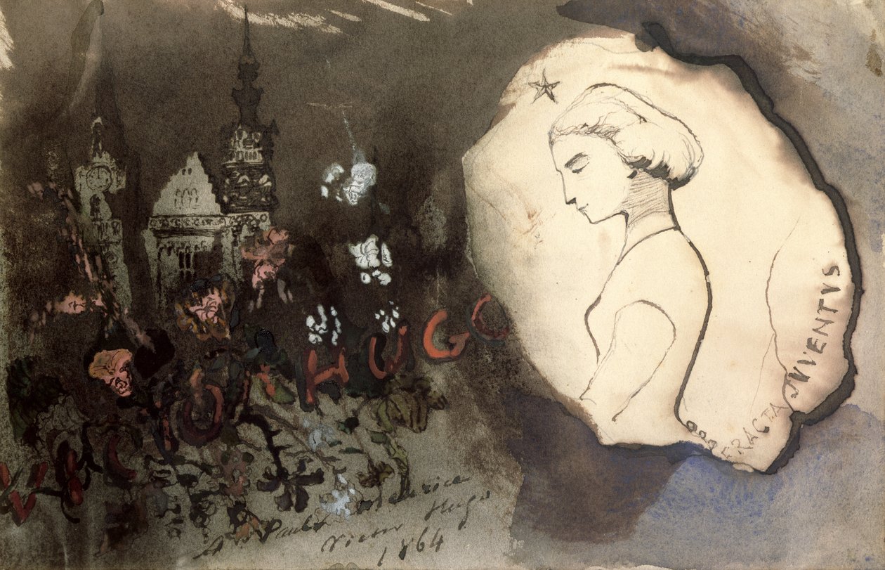 Fracta Juventus, 1864 (pero, inkoust a kvaš na papíře) od Victor Hugo