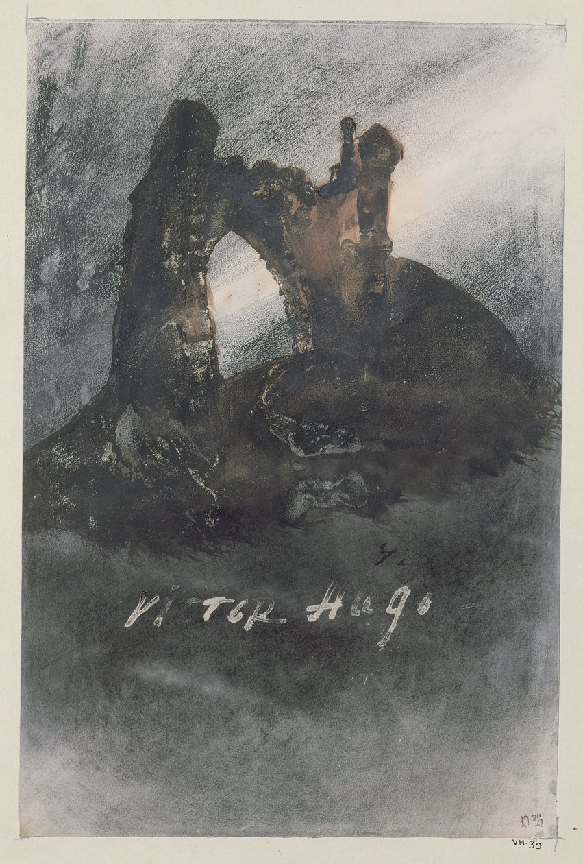 Ruiny v Groz-Nez, Jersey nebo The Arch (tužka, inkoust a sépie na papíře) od Victor Hugo