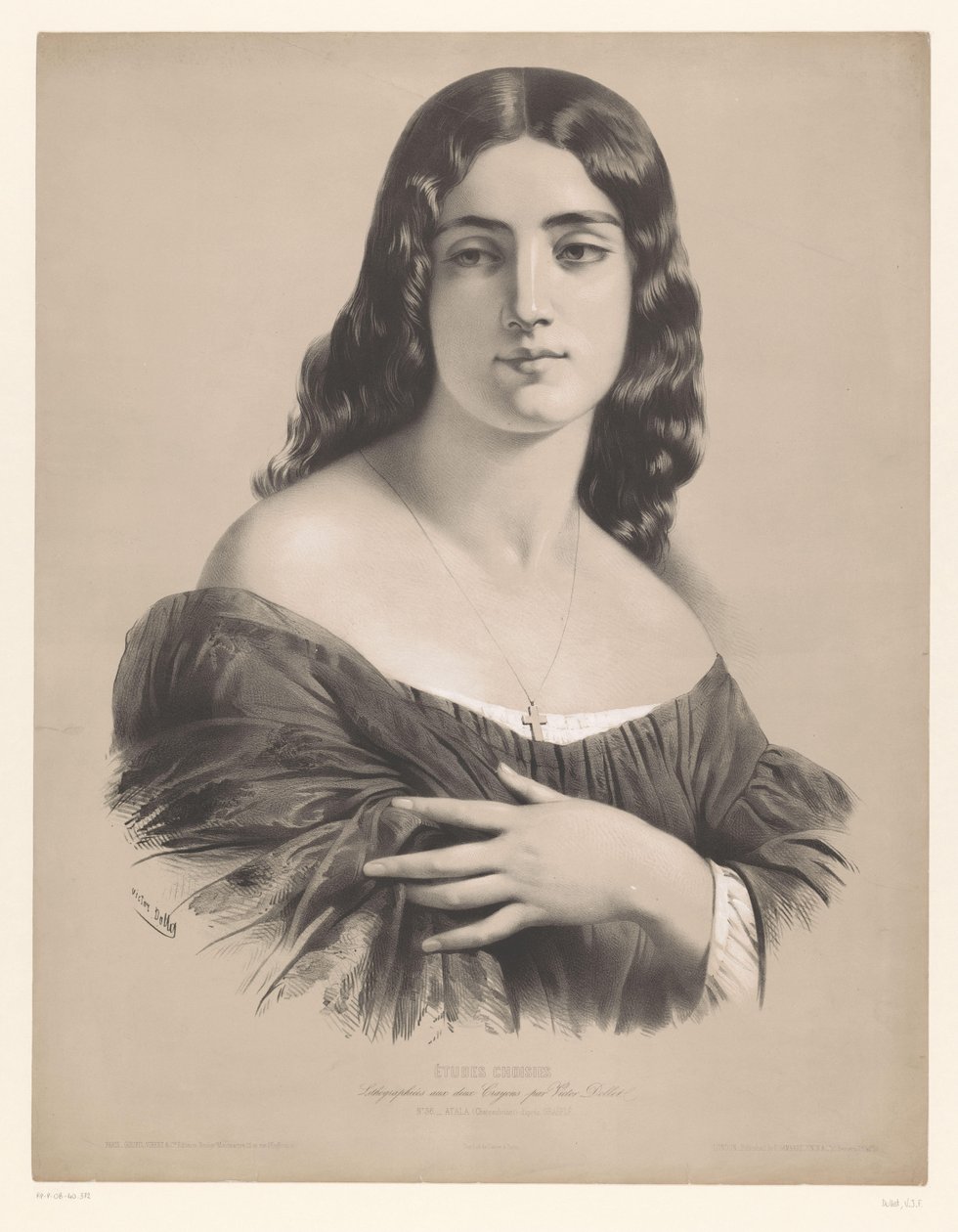 atala Atala (Chateaubriant) (název na objektu) Studie vybraných umělců (název série) Etudes choisies (název série na objektu) od Victor Jean François Dollet