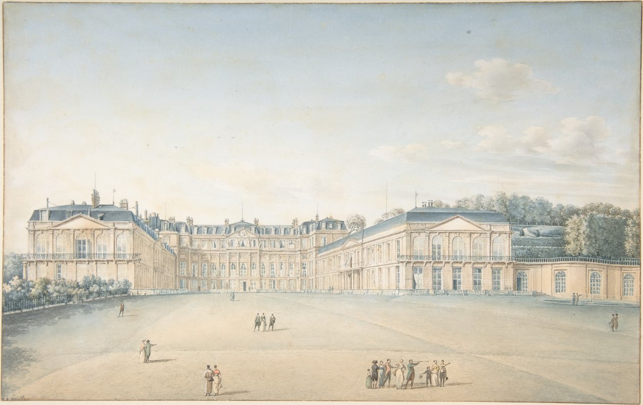 Nádvoří zámku Saint-Cloud od Victor Jean Nicolle