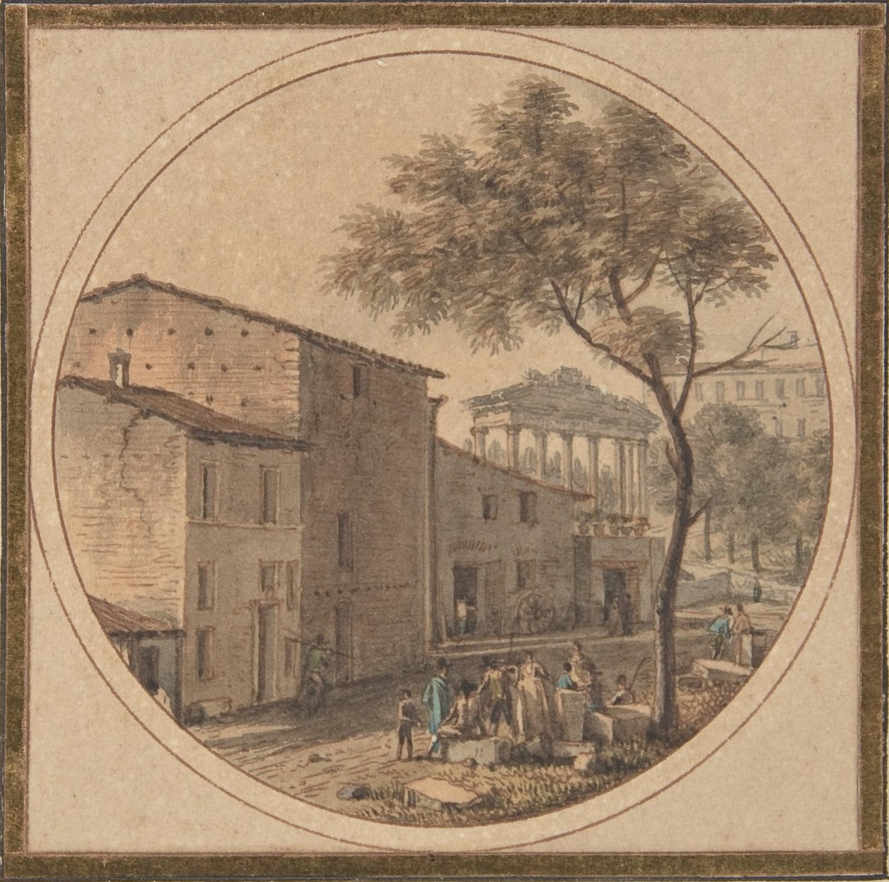 Pohled na Forum Romanum se Saturnovým chrámem v pozadí od Victor Jean Nicolle