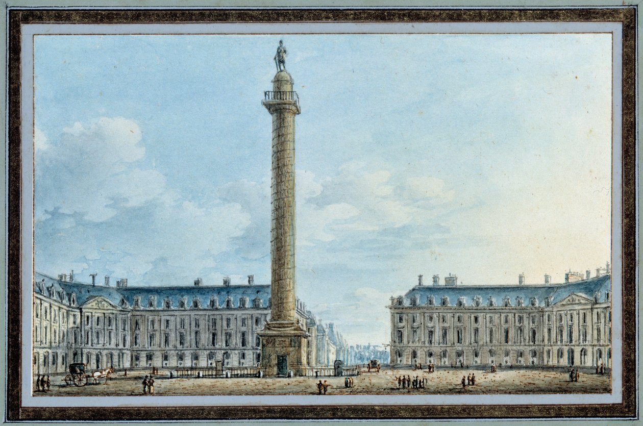 Pohled na zvonovitý sloup umístěný Place Vendome v Paříži Akvarel od Victora Jean Nicolle (1754-1828) Kolem 1810 Sun. 0,67x0,12 m Malmaison, musee du chateau od Victor Jean Nicolle