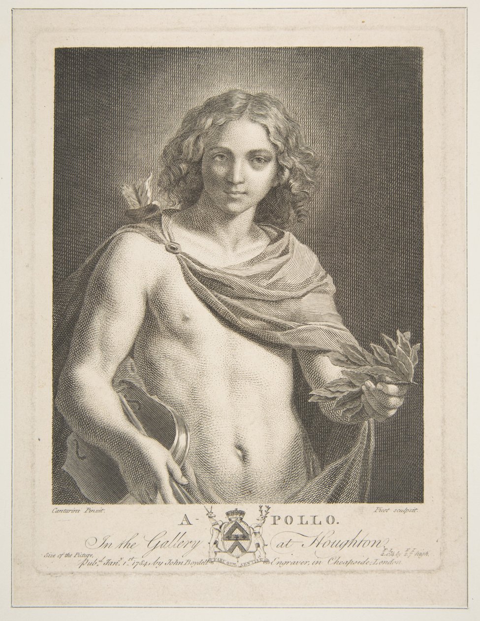 Apollo v plášti a držící vavřínovou ratolest a housle, 1784. od Victor Marie Picot