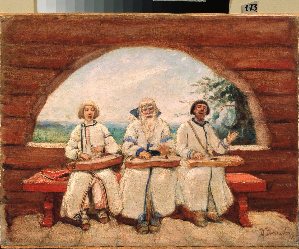 The Gusli Players (The Gusli Players) (tradičně slepí, žebráci) - obraz Viktora Michajloviče Vasněcova (1848-1926), olej na plátně od Victor Mikhailovich Vasnetsov
