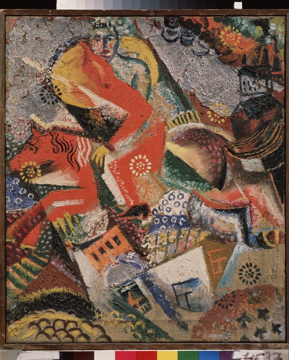 Složení s červeným svetrem. Obraz Viktora (Victora) Nikandroviče Palmova (1888-1929), olej na plátně od Victor Nikandrovich Palmov