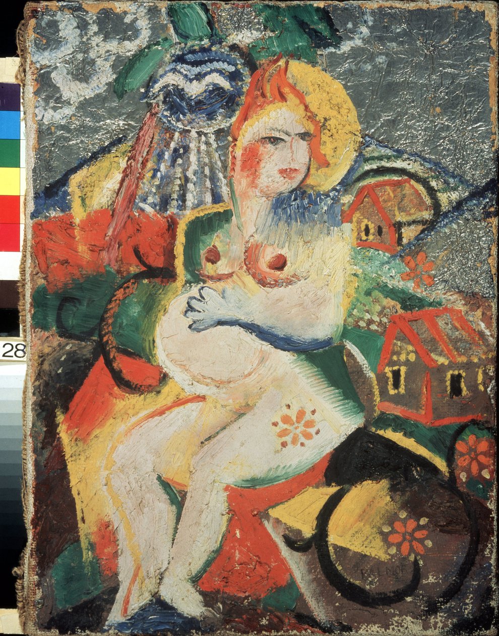 Radost z těhotenství. Obraz Viktora (Victora) Nikandroviče Palmova (1888-1929), olej na plátně od Victor Nikandrovich Palmov