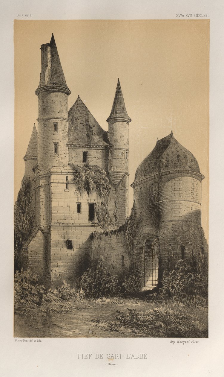 Malebná architektura aneb památky 15. století. A XVI. Století: Francouzské zámky XV a XVI Století: Pl. 82, léno Sart-l
