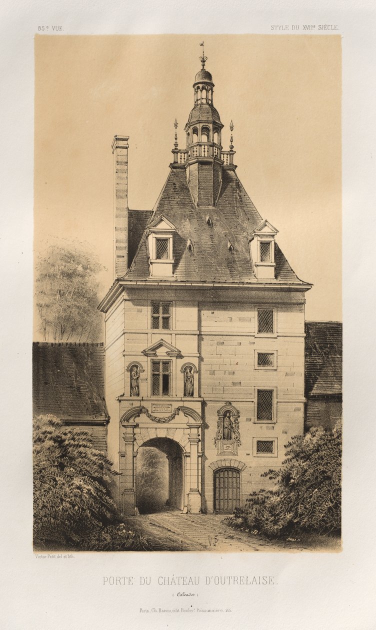 Malebná architektura aneb památky 15. století. A XVI. Století: Hrady Francie XV a XVI Století: Pl. 85, Porte du Château d