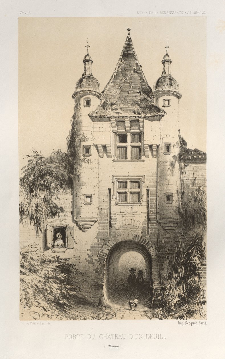 Malebná architektura aneb památky 15. století. A XVI. Století: Chateaux De France XV a XVI Století: Pl.7, Brána zámku d