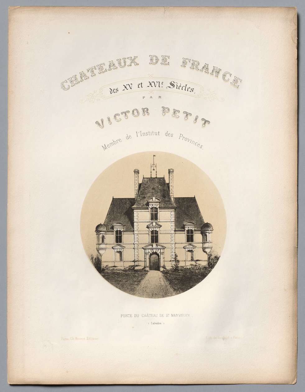 Frontispiece, Brána Château de St Manvieux Calvados, 1860. od Victor Petit