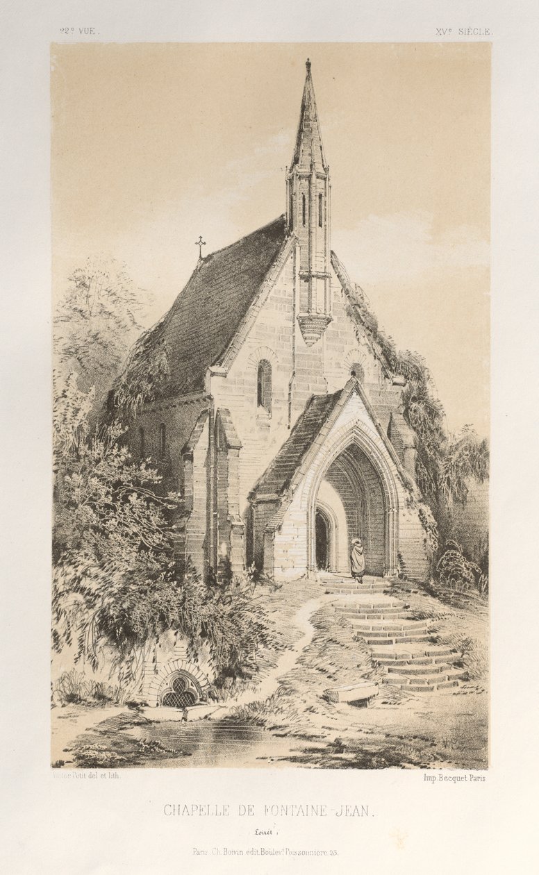 ...Pl.22, Kaple Fontaine-Jean Loiret, vydáno 1860. od Victor Petit