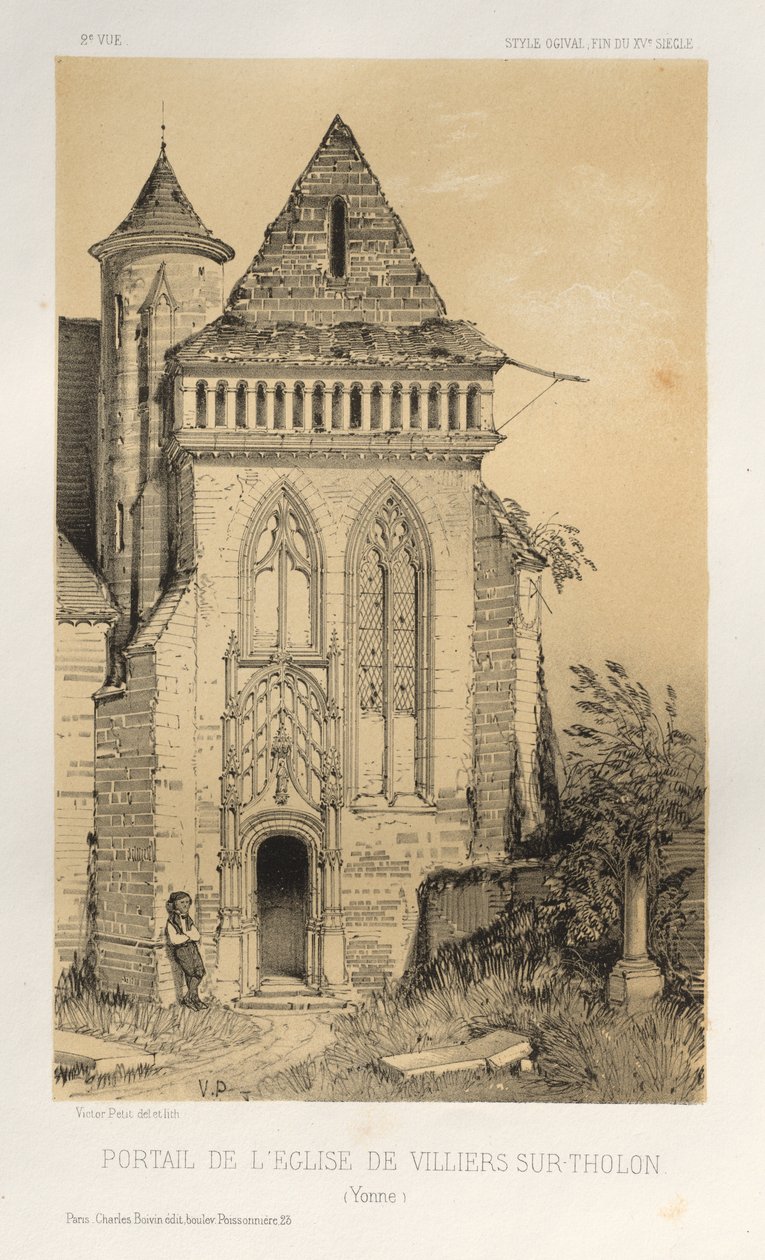 ...Pl.2, Portál kostela Villiers Sur-Tholon Yonne, 1860. od Victor Petit