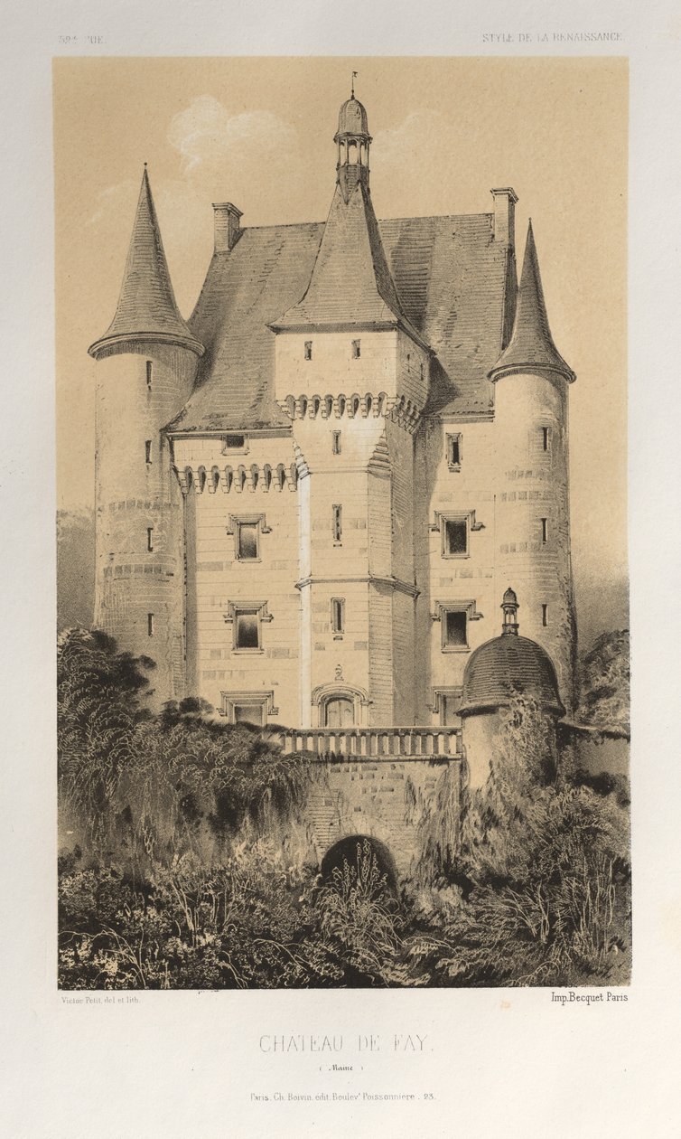 ...pl. 52, Chateau De Fay Maine, 1860. od Victor Petit