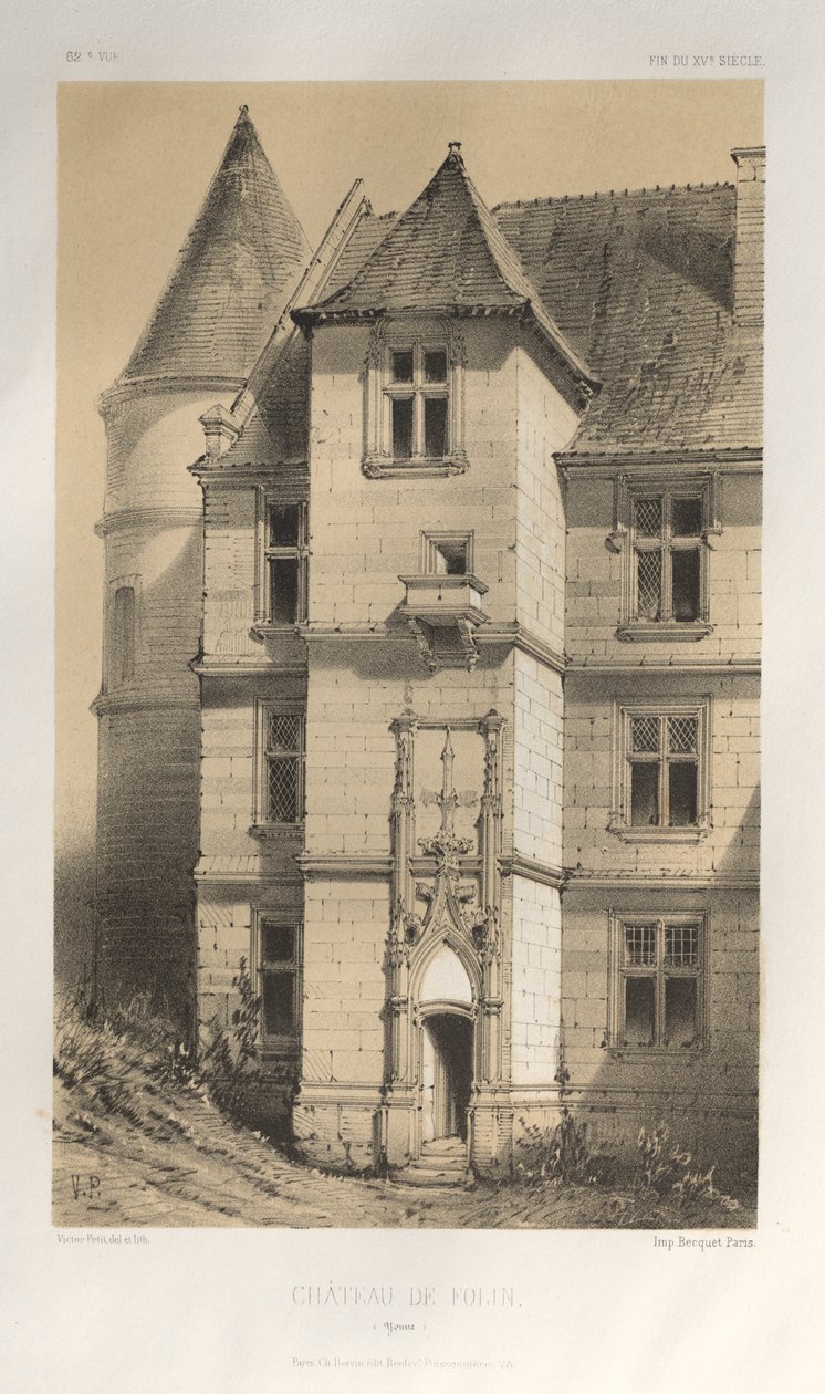 ...pl. 62, Chateau De Folin Yonne, 1860. od Victor Petit