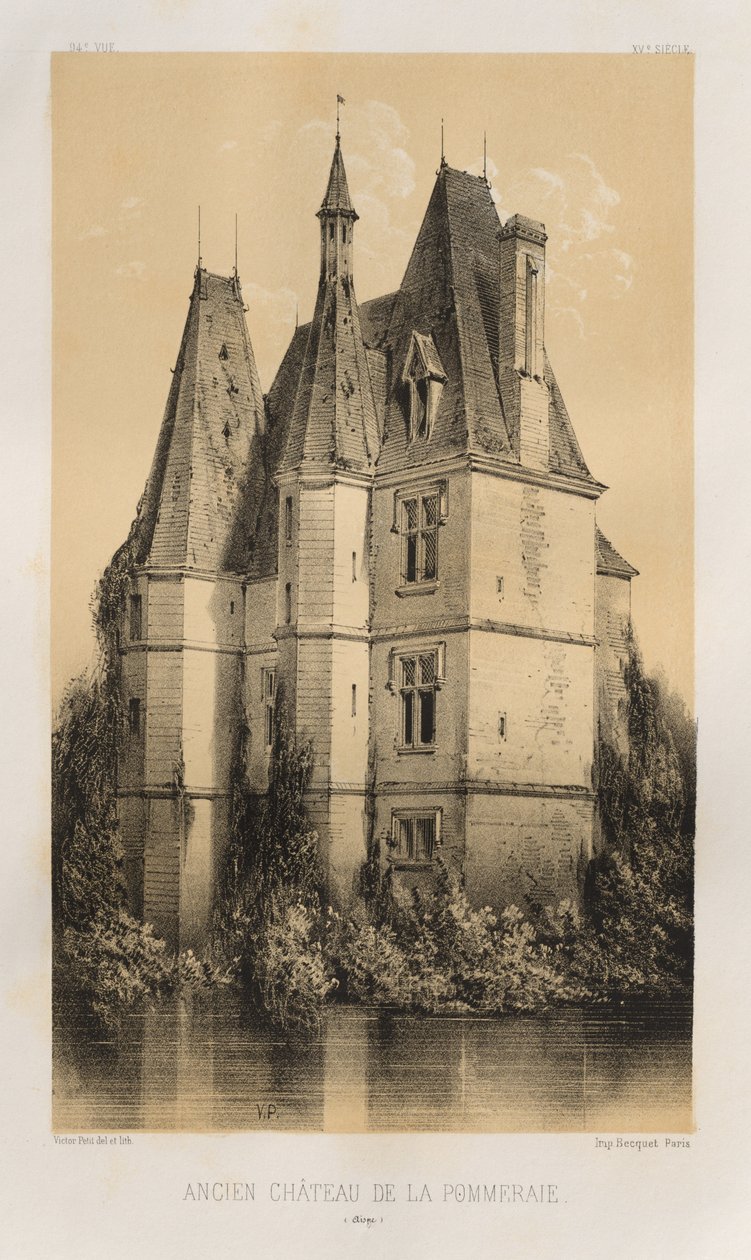 ...pl. 94, bývalý Château de la Pommeraie Aisne, 1860. od Victor Petit