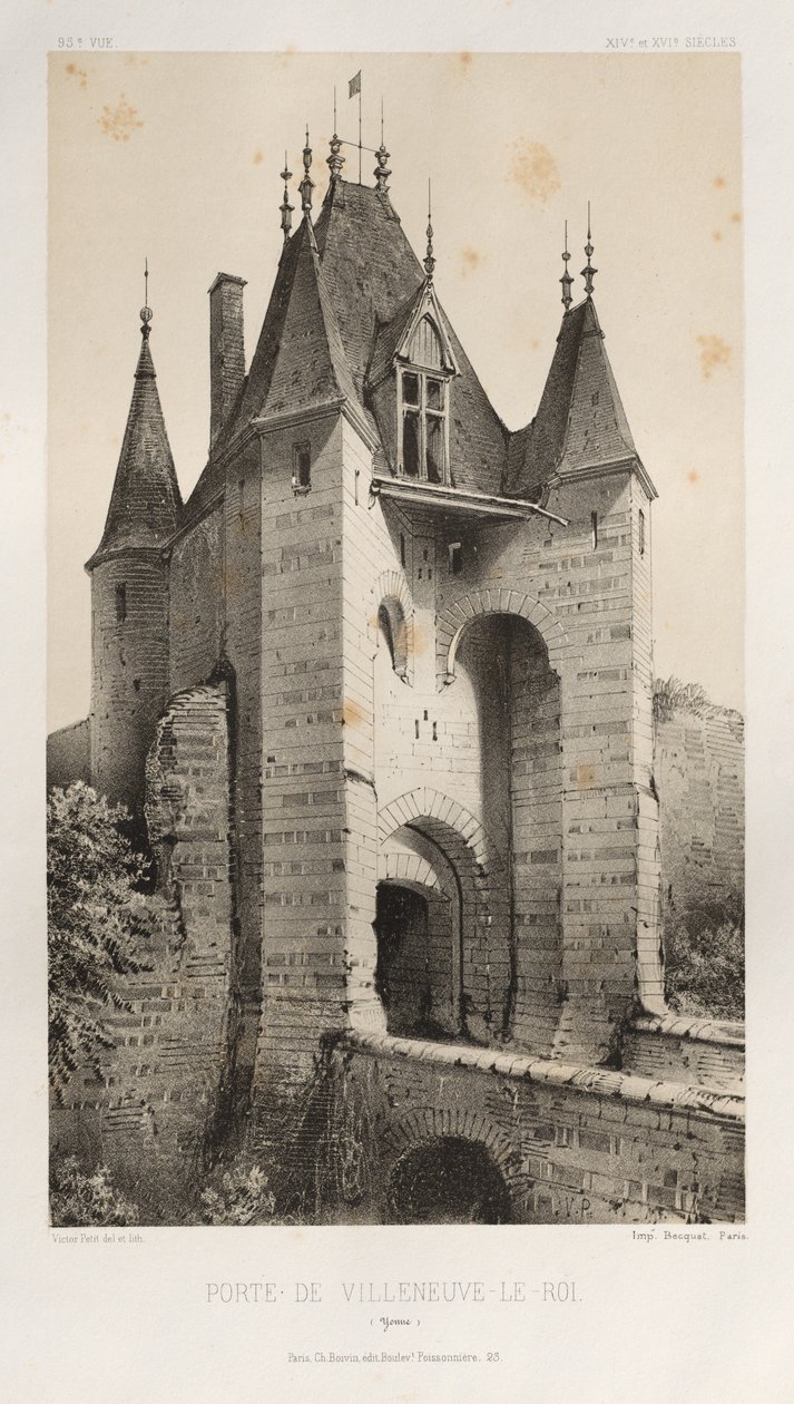 ...pl. 95, Porte de Villeneuve-Le-Roi Yonne, 1860. od Victor Petit