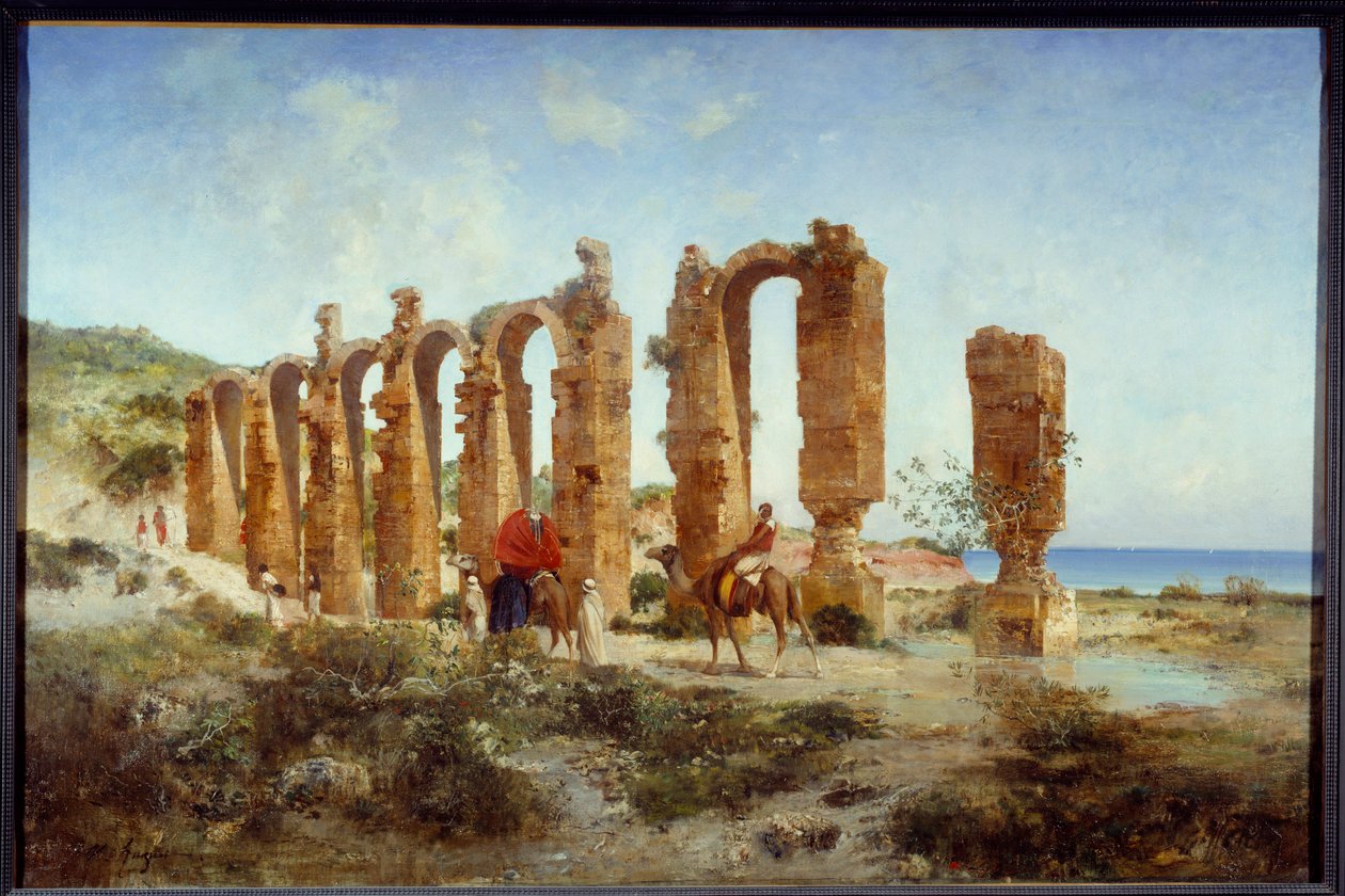 Římský akvadukt v Cherchell (Alžírsko). Obraz Victora Pierra Hugueta (1835-1902) od Victor Pierre Huguet