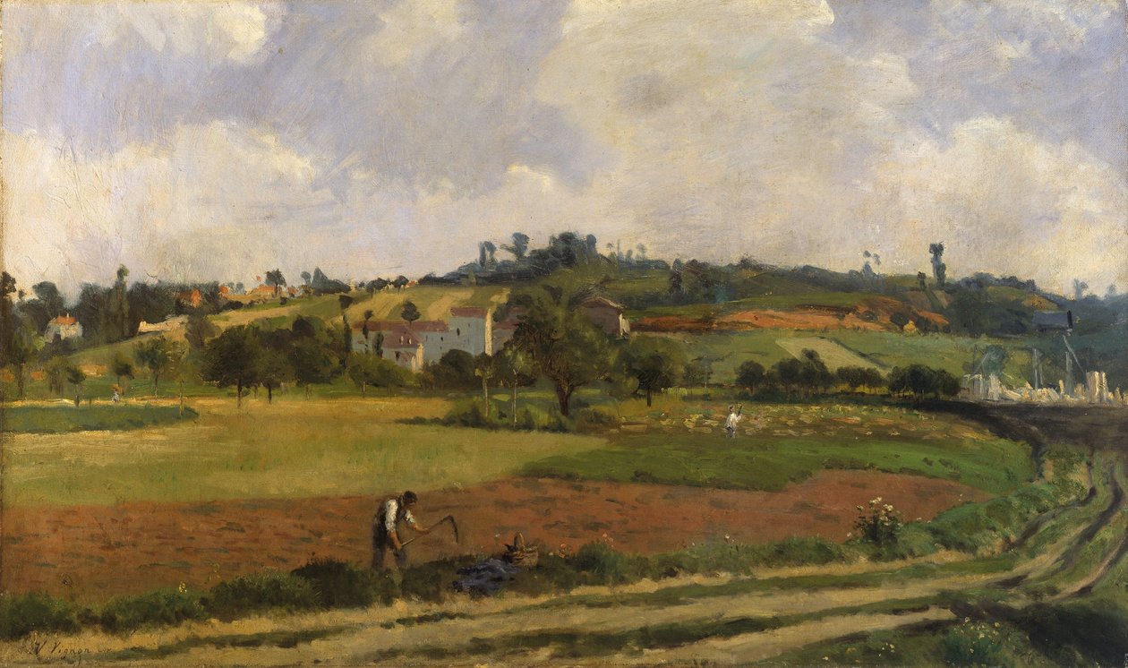 Krajina u Pontoise, asi 1877-85 (olej na plátně) od Victor Vignon