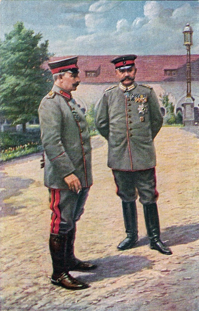 Kaiser Wilhelm II a polní maršál von Hindenburg pózují před zámkem v Posen, 1915 od Victoria Augusta von Schleswig Holstein
