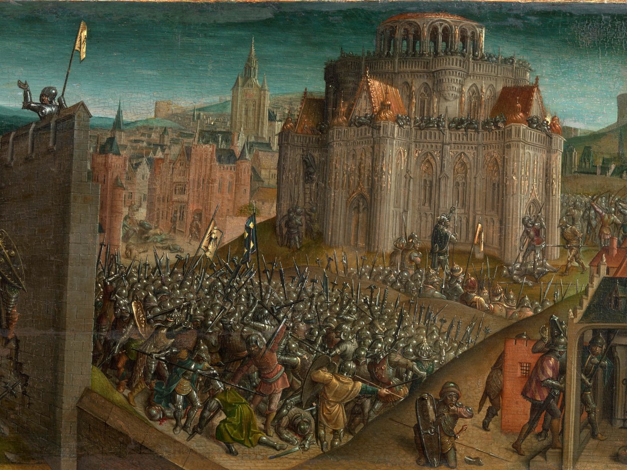 Dobytí Jeruzaléma Titem (predella) od Vienna Master of Mary of Burgundy