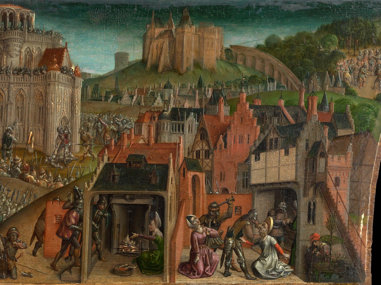 Dobytí Jeruzaléma Titem (predella) od Vienna Master of Mary of Burgundy