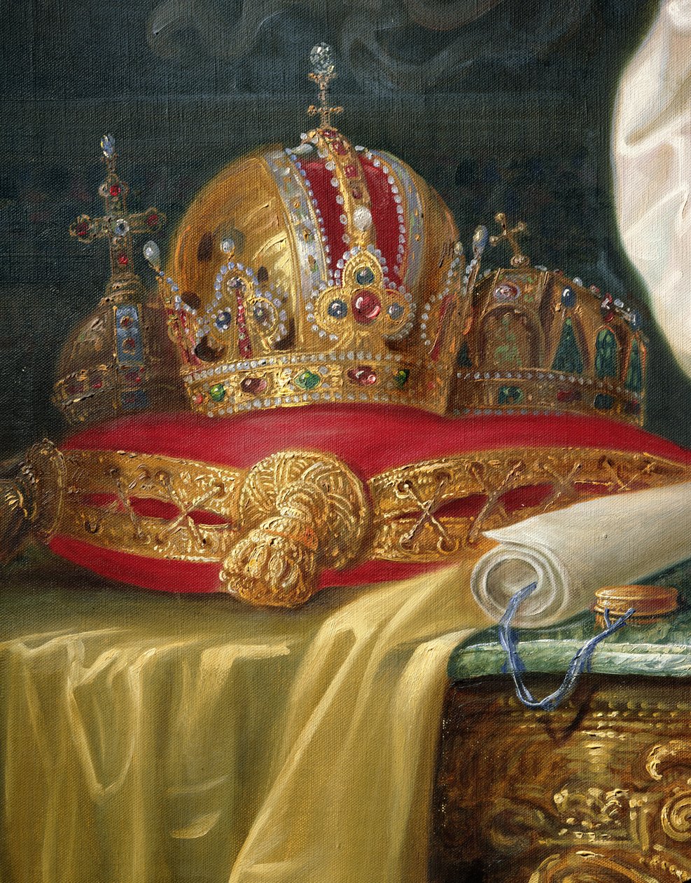 Detail od Františka Josefa I. Rakouského, kolem roku 1916 (olej na plátně) od Vienna Nedomansky Studio