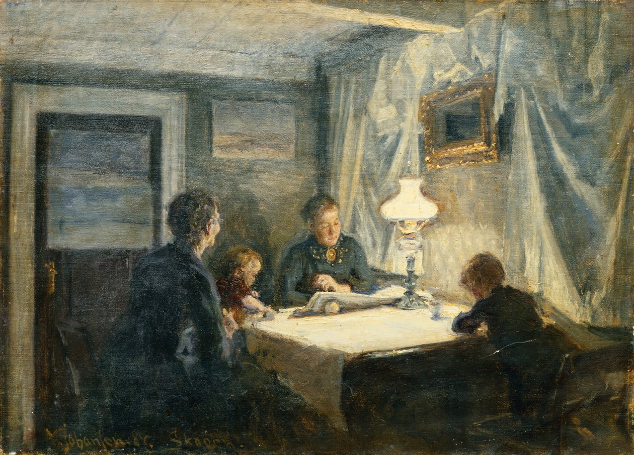 Večer ve Skagenu (Umělcova rodina) od Viggo Johansen
