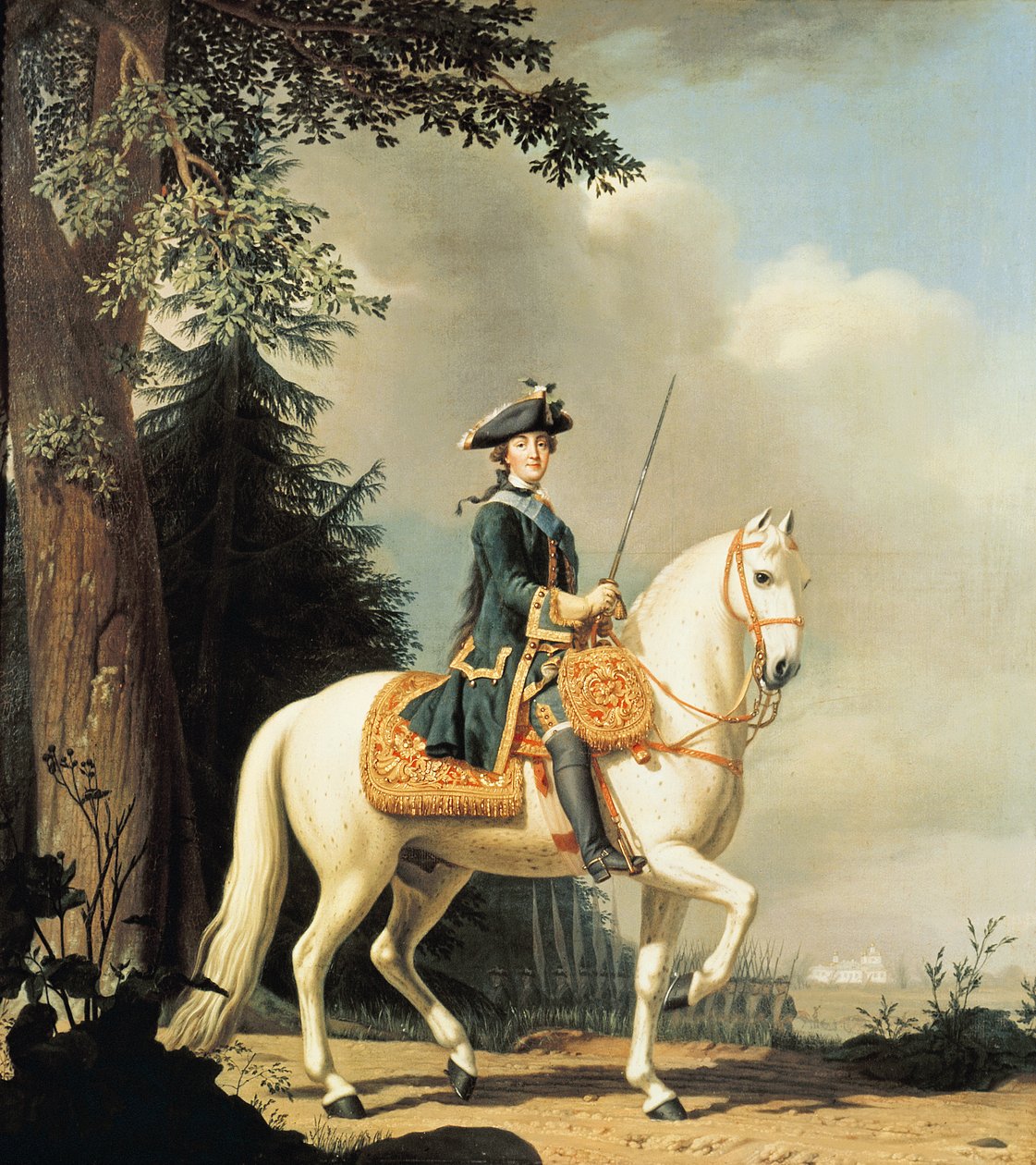 Jezdecký portrét Kateřiny II. (1729-96) Velké z Ruska od Vigilius Erichsen