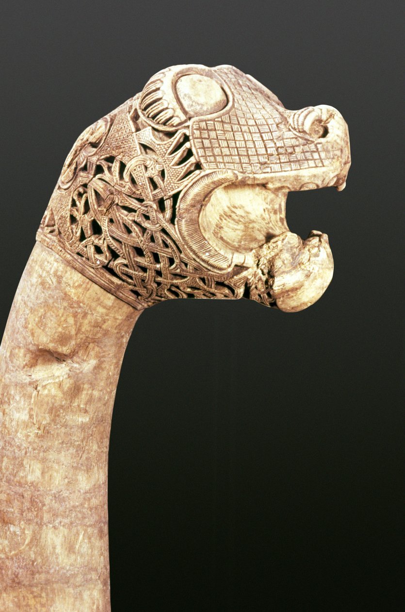 Figurka vikingské dlouhé lodi, nalezená v Osebergu, Norsko (dřevo) od Viking