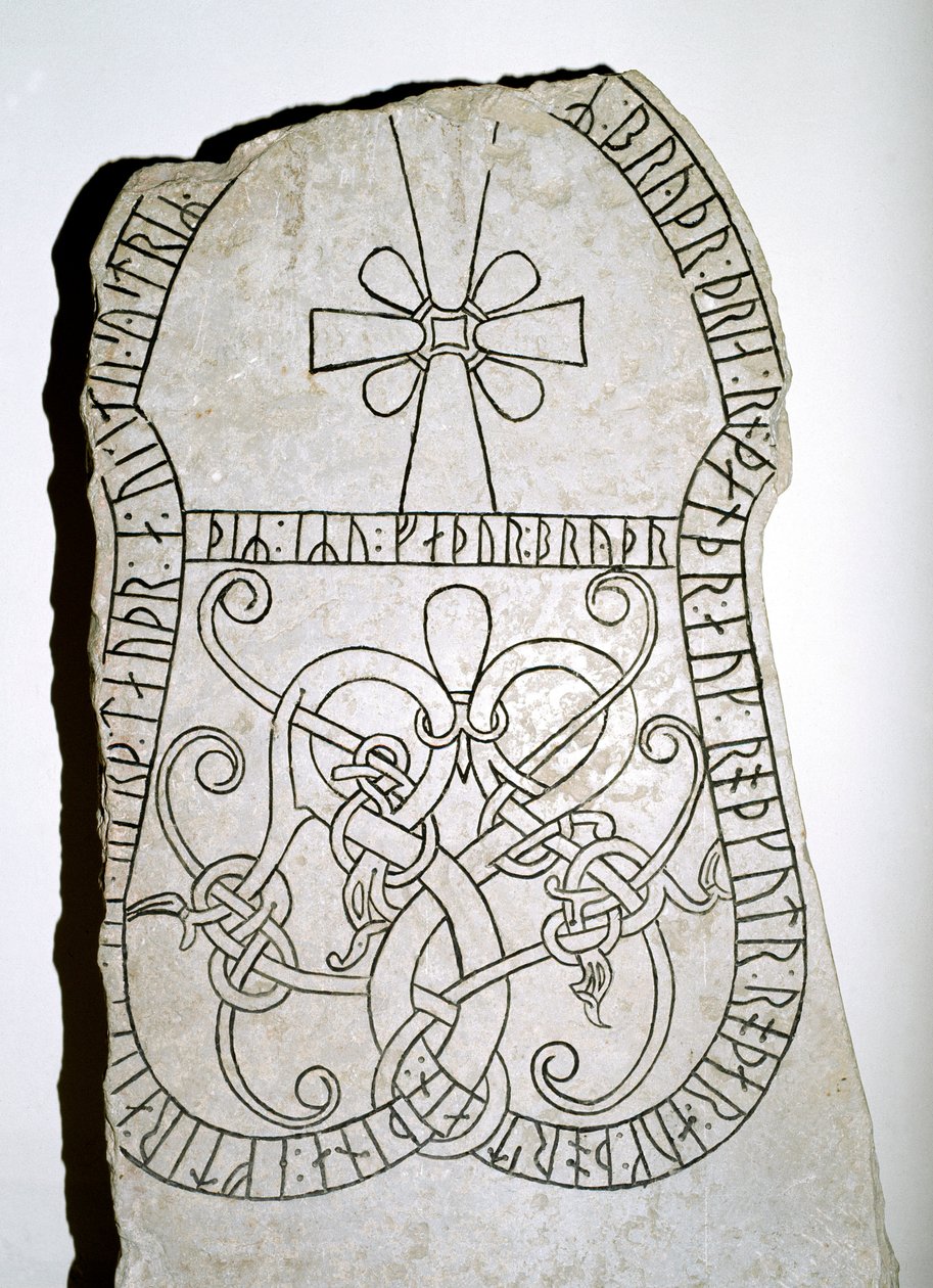 Runový kámen s křížem, 7.-8. stol od Viking