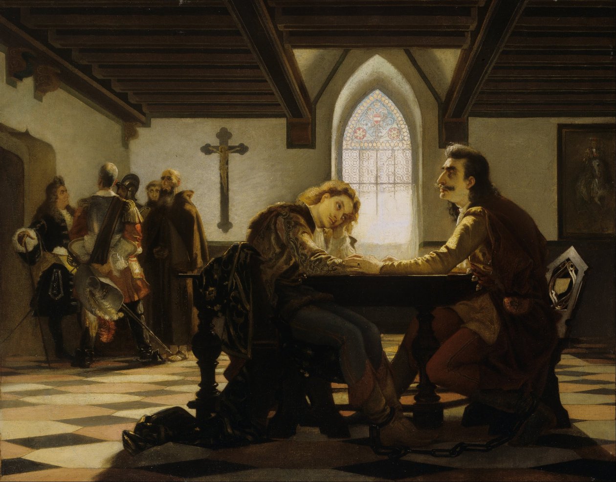 Péter Zrínyi a Kristóf Frangepán ve vězení ve Wiener Neustadt od Viktor Madarász