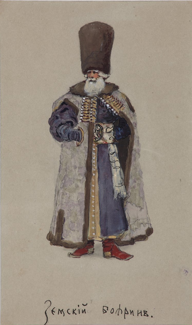 Kostýmní návrh opery Obchodník Kalašnikov od A. Rubinsteina, 1901 od Viktor Andreyevich Simov